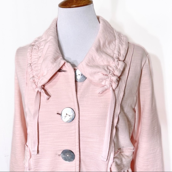 SOLD-Neon Buddha Pastel Pink Casual Lightweight Spring Jacket - Picture 2 of 10